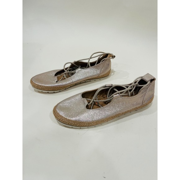 Naturalizer Rosaline Womens Metallic Gold Lace Up Espadrille
 Flats 8.5 - Picture 1 of 4